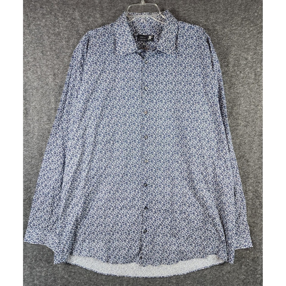 J. Ferrar Button Down Mens 19 Big & Tall Stretch Blue Floral EUC